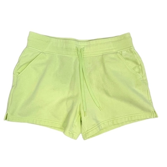 Two Gear Fleece Shorts. Pockets and Drawstring. Lime Green. Size L. #692 - Picture 1 of 5